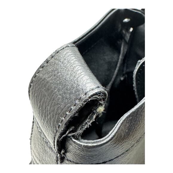 ZARA Men's 45 11.5-12 Black Lace Up Textured Ankle Boots 2283 Monochrome - Picture 10 of 11